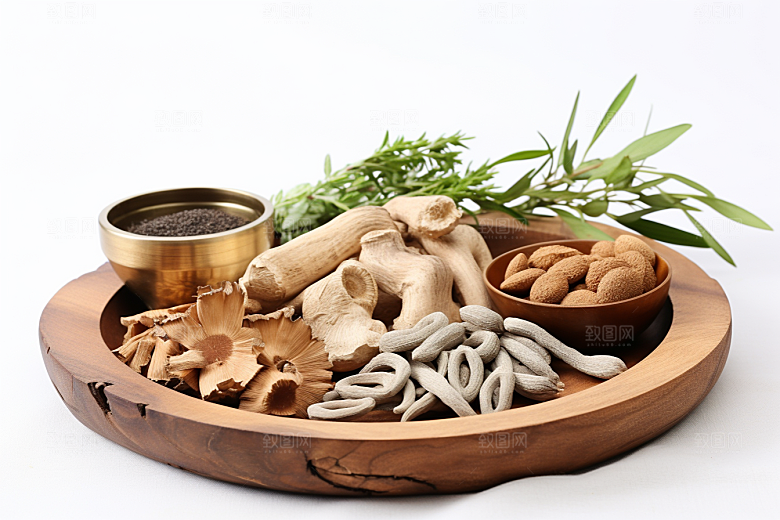 中药抓药中草药摄影图