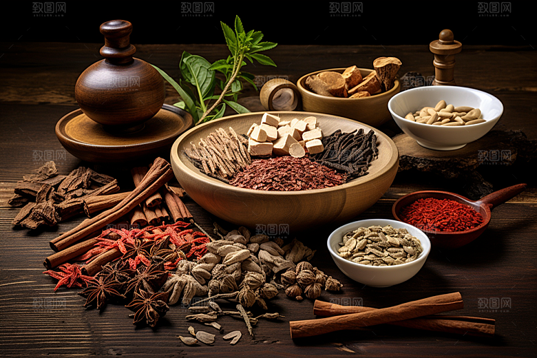 中药医疗药方摄影图
