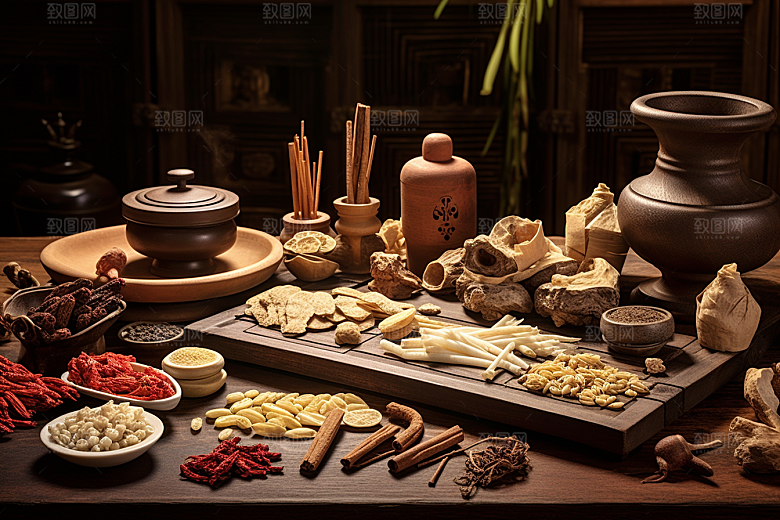 中药医疗中草药摄影图
