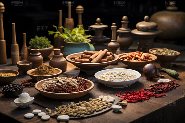 中药医疗草药摄影图