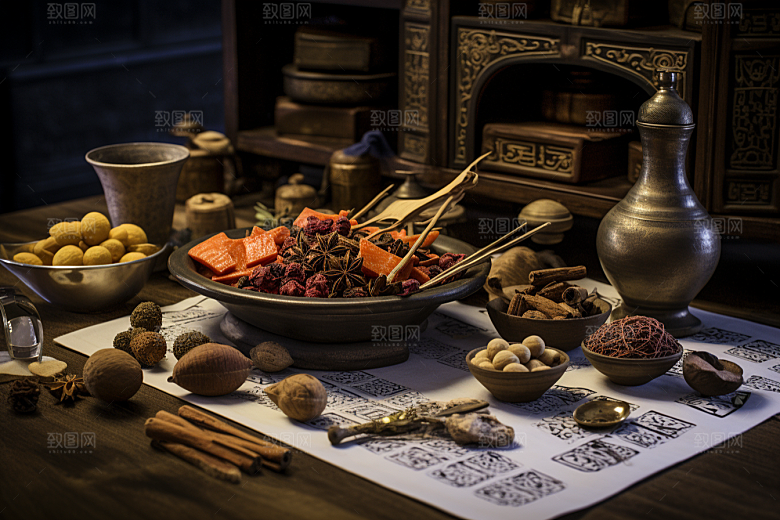 中药抓药中医摄影图