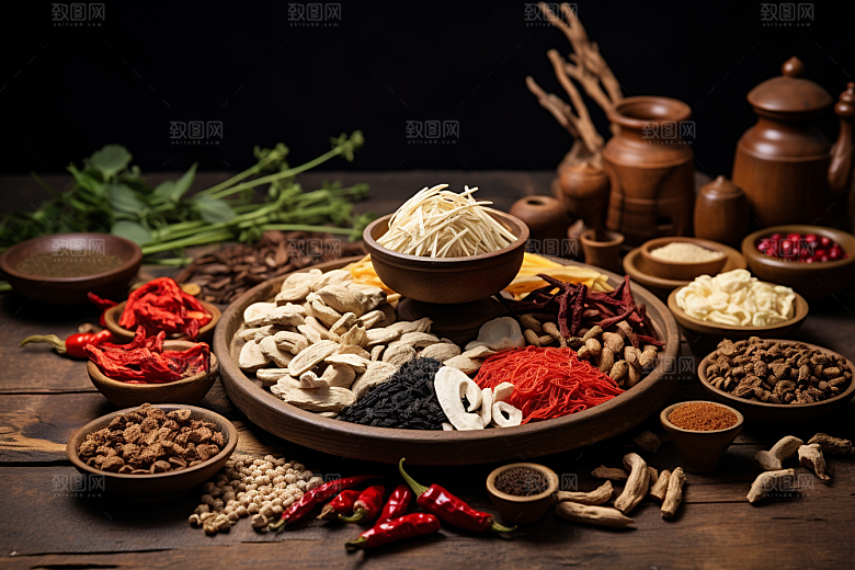 中药医疗中草药摄影图