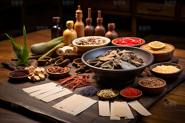中药药方健康摄影图