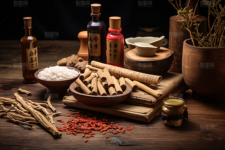 中药草药健康摄影图