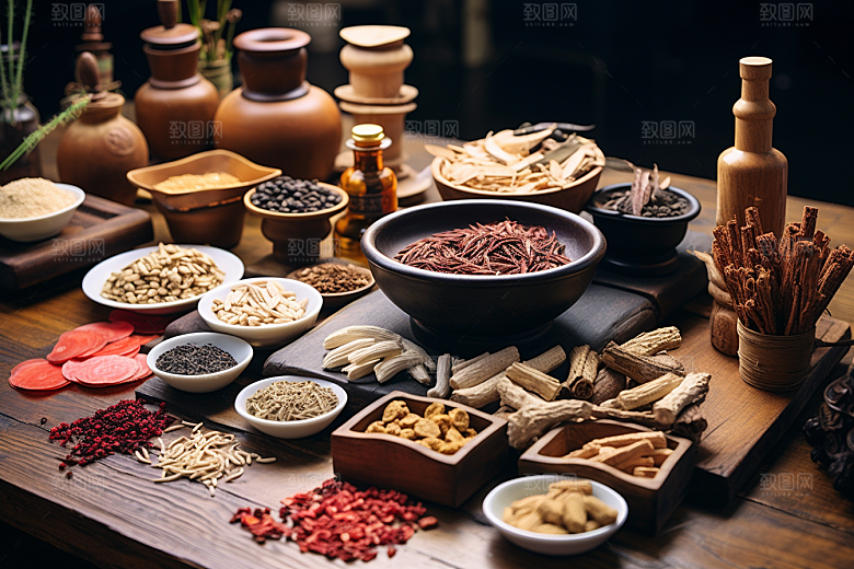 中药药方中医摄影图