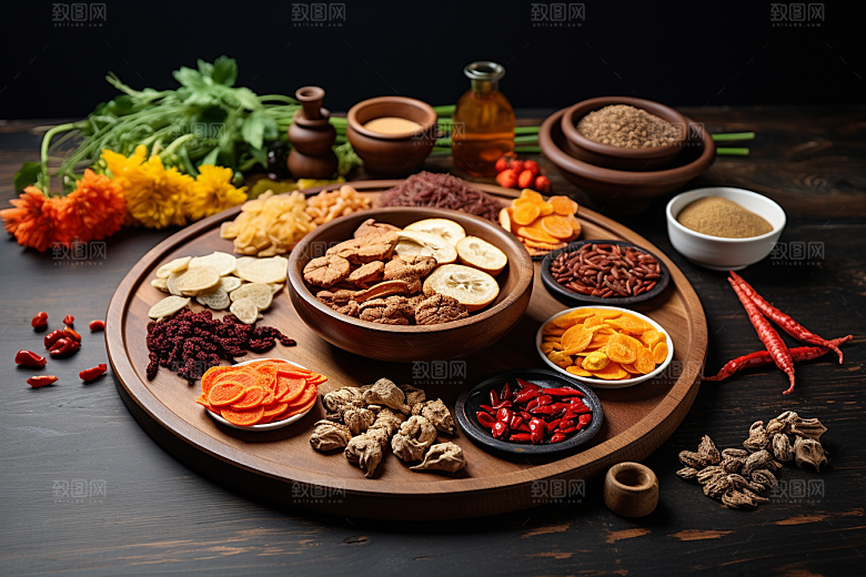 中药医疗抓药摄影图