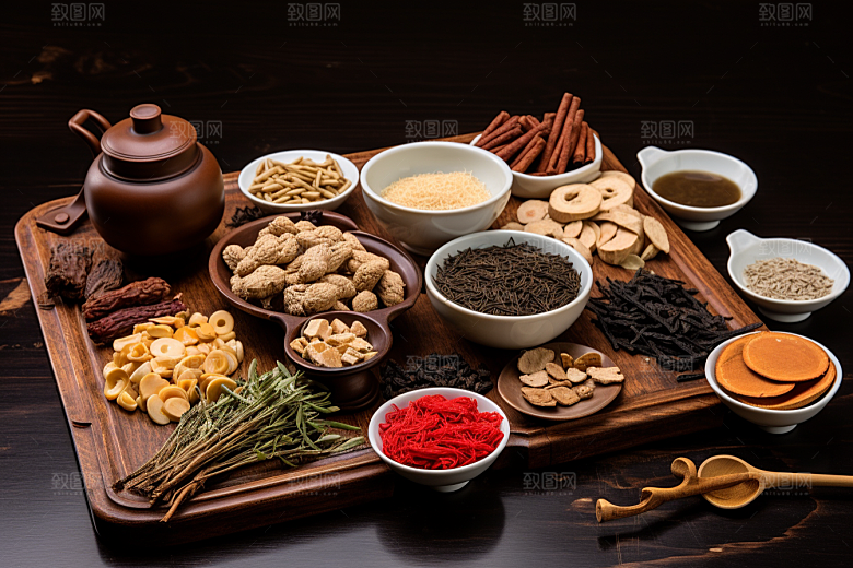 中药药方草药摄影图