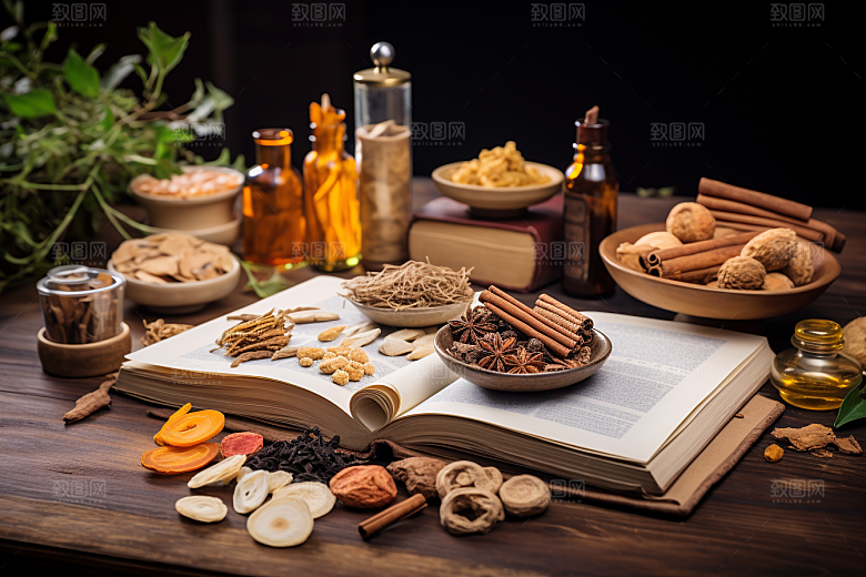 中药医疗中草药摄影图