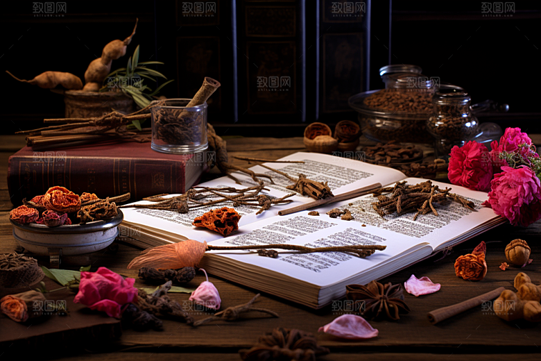 中药草药健康摄影图
