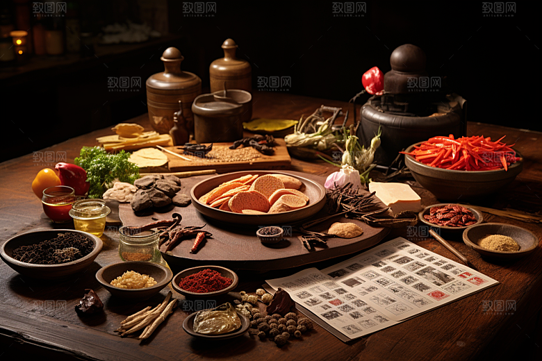 中药药方抓药摄影图