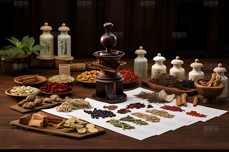 中药健康抓药摄影图