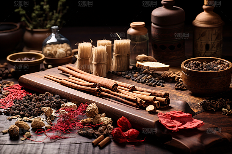 中药药方抓药摄影图