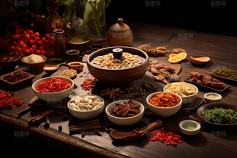 中药抓药药方摄影图