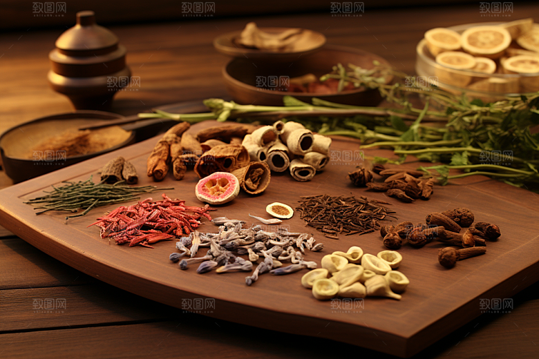 中药药方草药摄影图