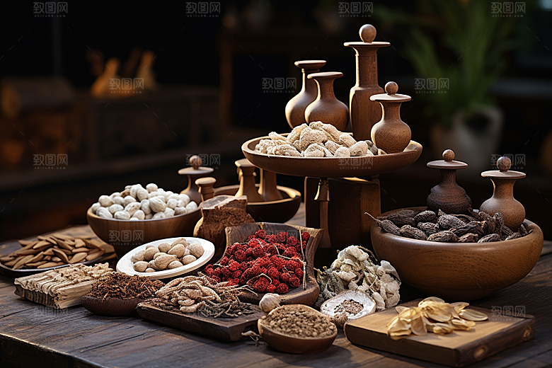 中药医疗草药摄影图