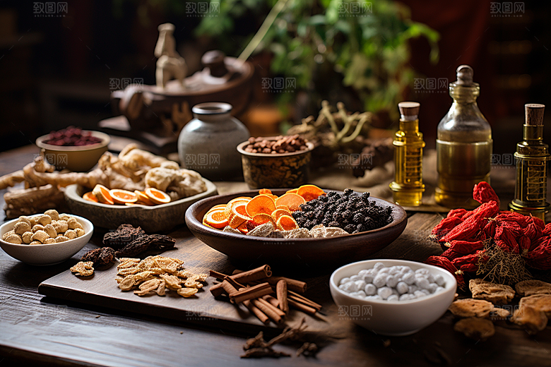 中药草药健康摄影图