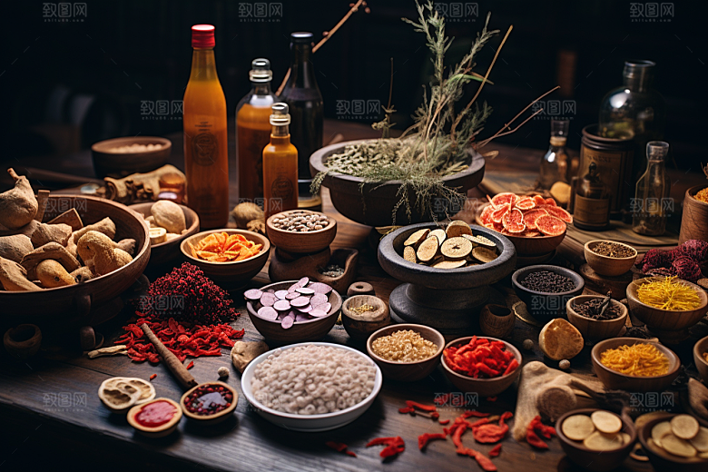中药中医药方摄影图