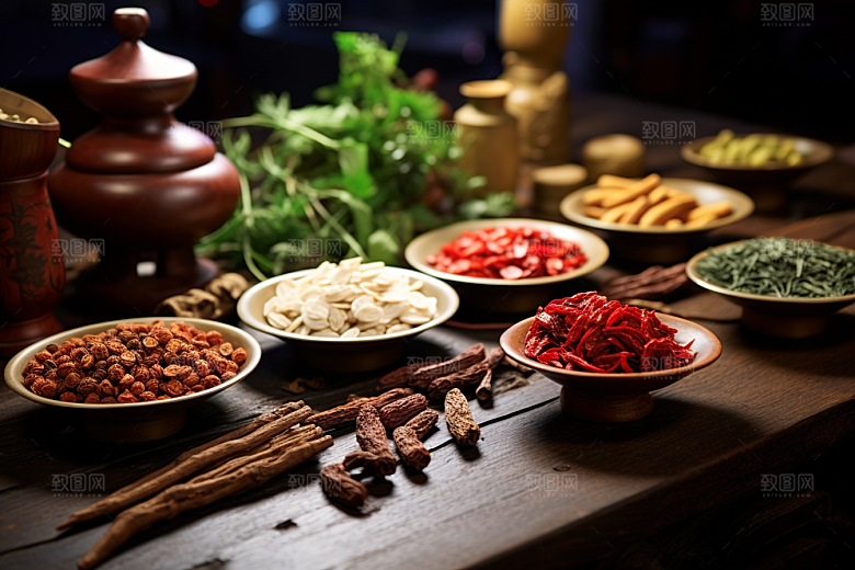 中药草药健康摄影图