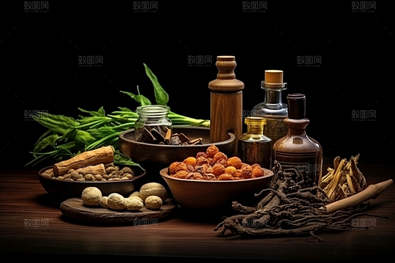 中药医疗中草药摄影图
