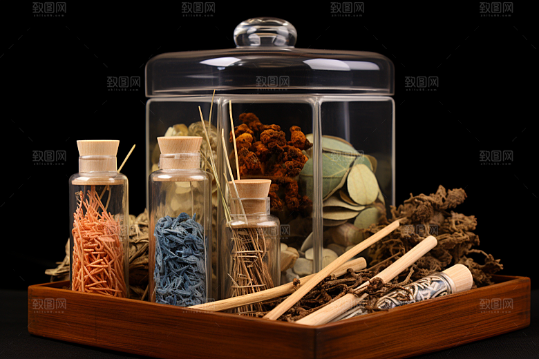 中药健康药方摄影图