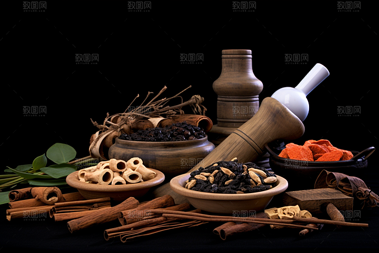 中药药方抓药摄影图