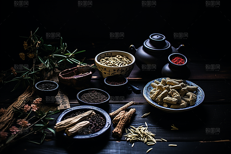 中药药方中医摄影图