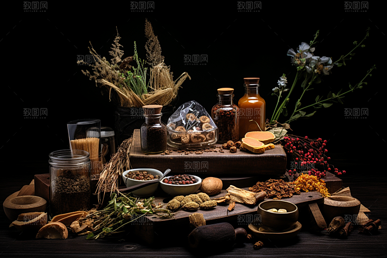 中药草药药方摄影图