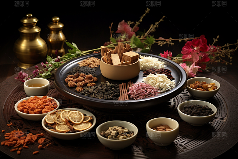 中药医疗药方摄影图