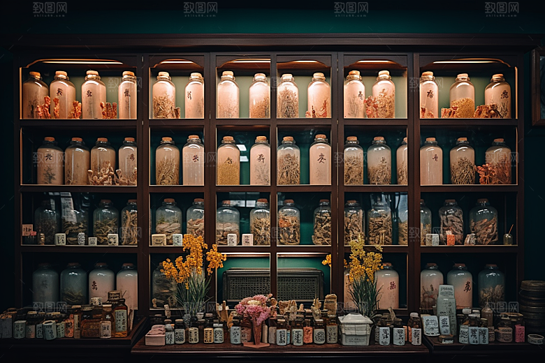 中药医疗中草药摄影图
