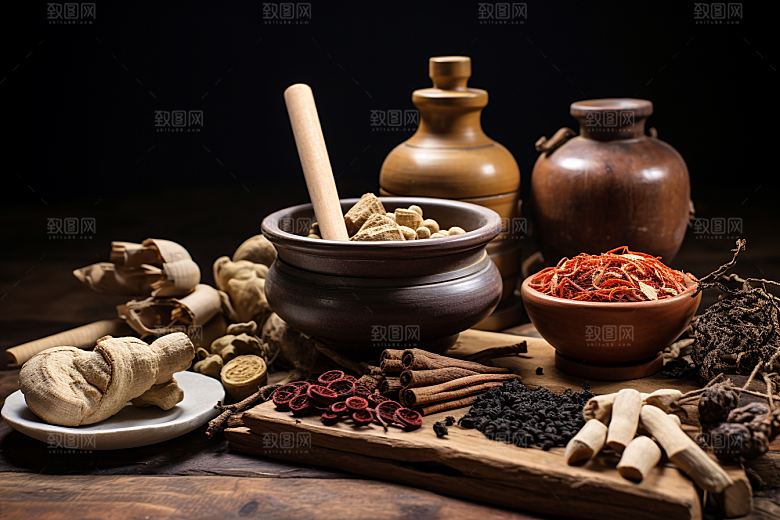 中药药方草药摄影图