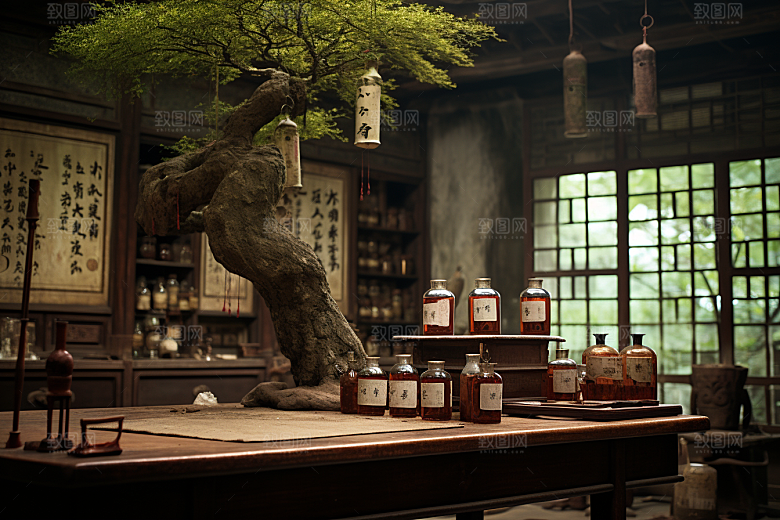 中药中医草药摄影图