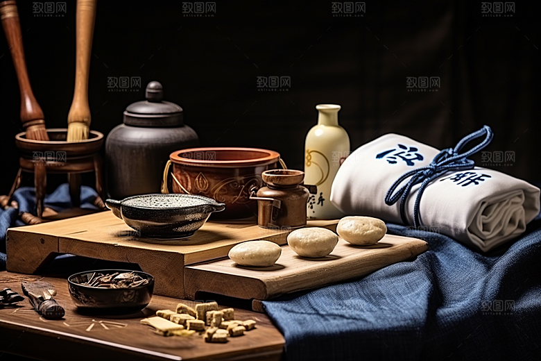 中药医疗药方摄影图