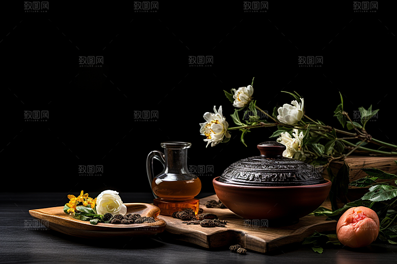中药药方健康摄影图