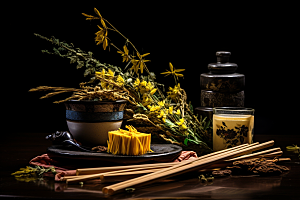 中药健康药方摄影图