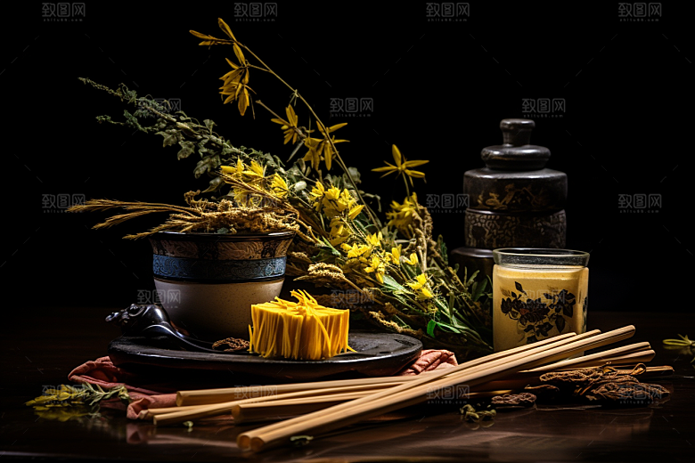 中药健康药方摄影图