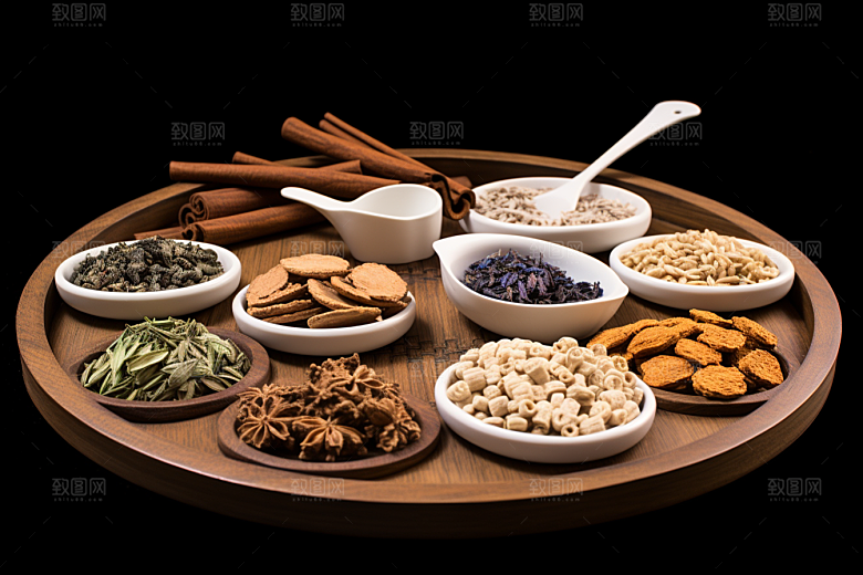 中药抓药中草药摄影图