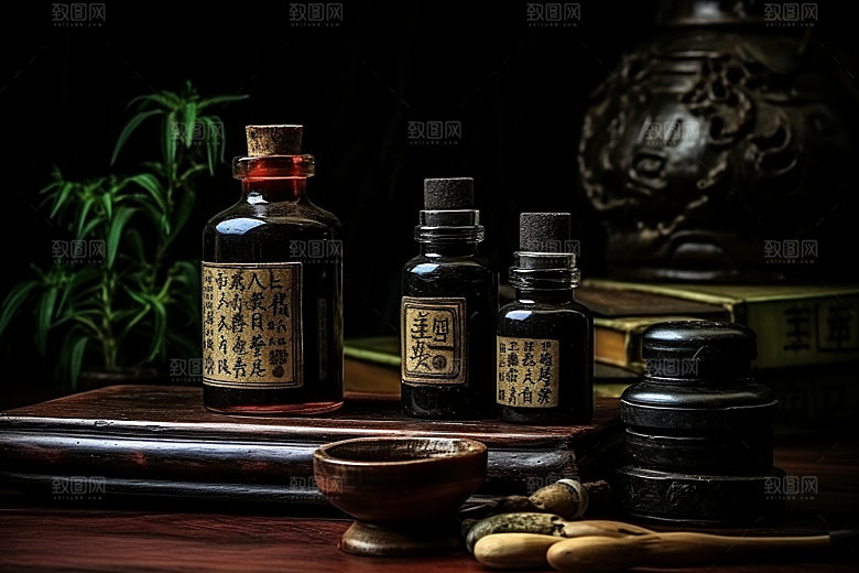 中药草药药方摄影图