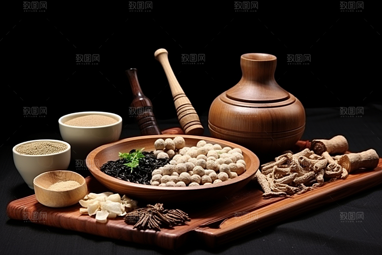 中药医疗中草药摄影图