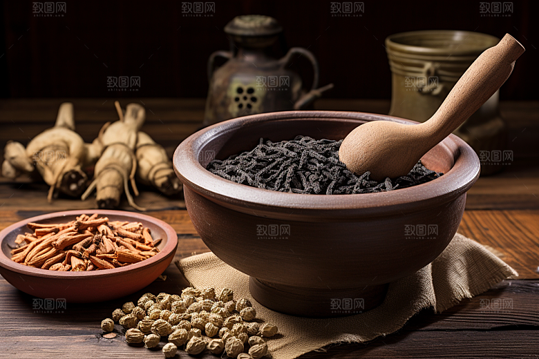 中药药方抓药摄影图