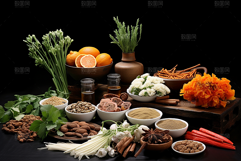 中药药方草药摄影图