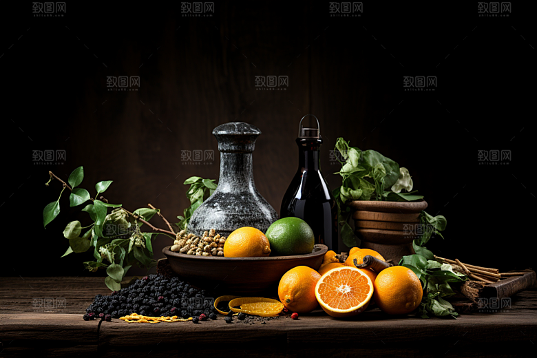 中药医疗药方摄影图