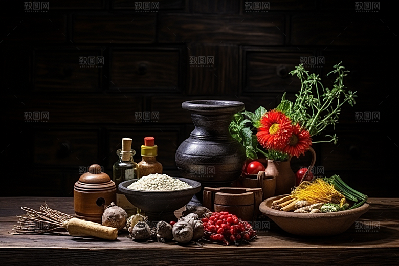 中药健康草药摄影图