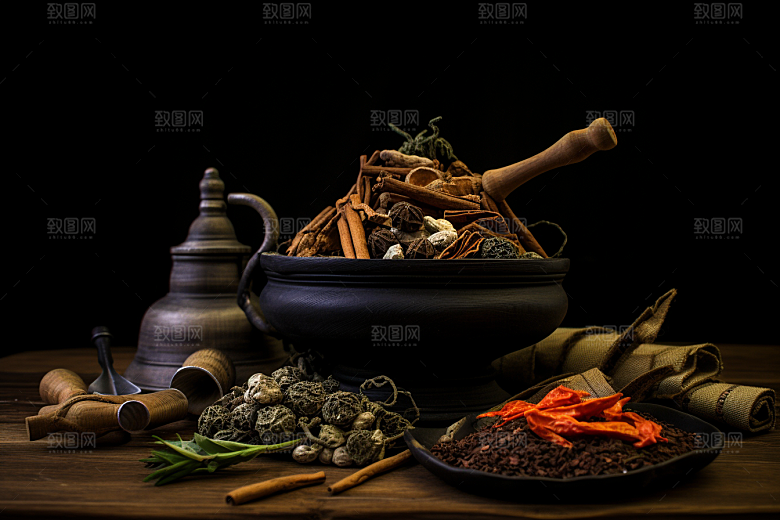 中药健康药方摄影图