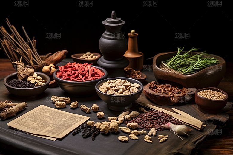 中药中医草药摄影图