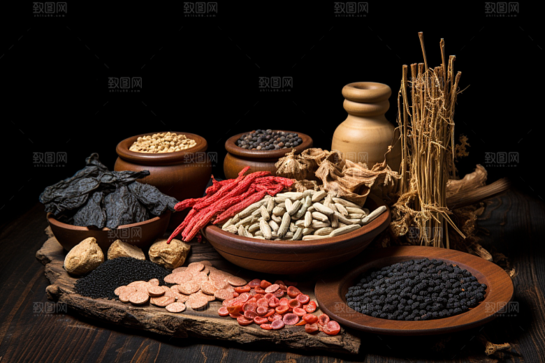 中药草药健康摄影图