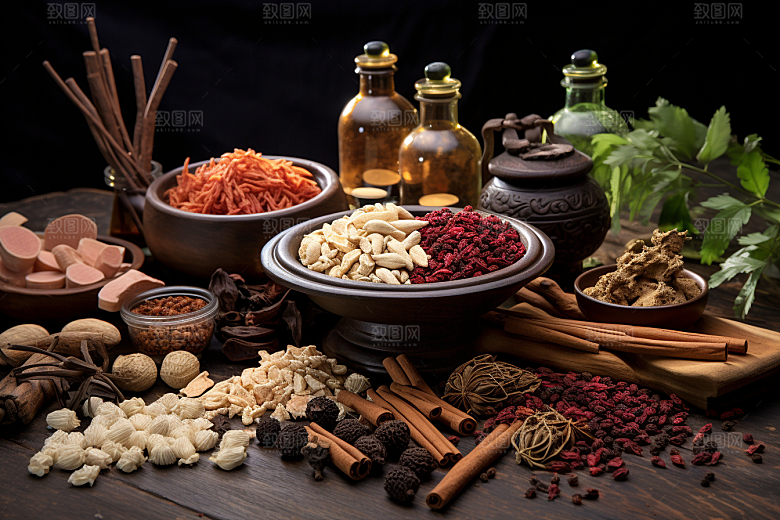 中药医疗药方摄影图