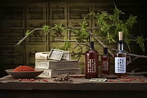 中药药方医疗摄影图