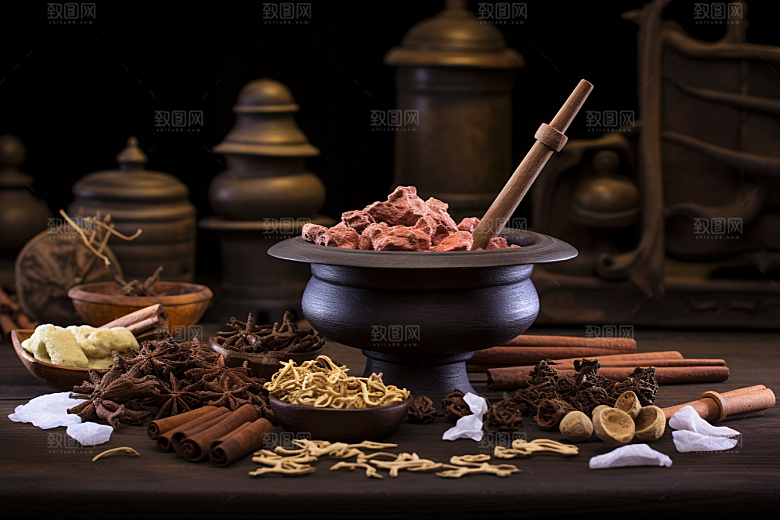 中药健康药方摄影图