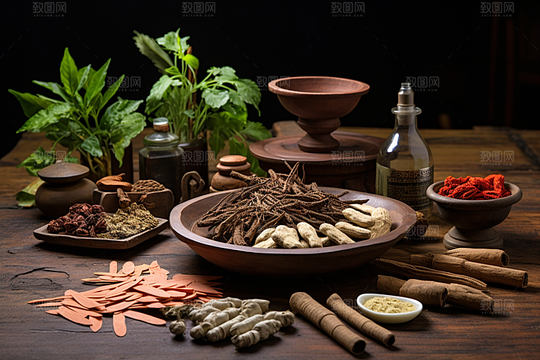 中药医疗草药摄影图