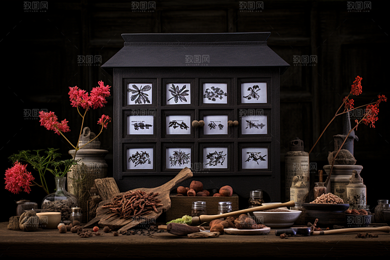 中药中医药方摄影图